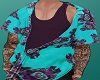Open Shirt + Tats Teal