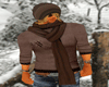 [Ztx]Brown sweater+scarf