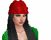 red beanie hat /black