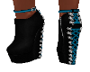 Teal Laced Wedge Boots