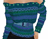 TF* Teal Belted Sweater