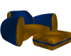 Blue Gold Cuddle Chair