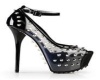Spiked black silver heel