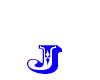 Animated blue J letter