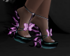 pink blue butterfly heel