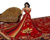 PF Red Flwr/Sripe Gown 