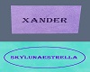 Sky's Xander Letter sign