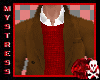 Brown Coat Red Sweater