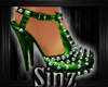 {S} GREEN SPIKE SHOES