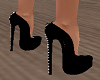 Black Shoes Heel Gems