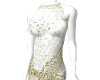gold and white dress