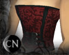 Red and black corset