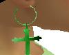 Green Cross Earrings
