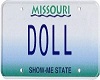 {V} Doll Licence Plate