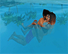 couples love swim pose