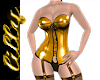 Gold latex corset