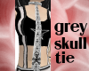 Grey Tie w/Many Skulls