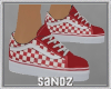 S. Vans Red Checkerboard