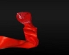 red male leather gloves.