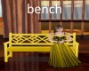 yellow carved bench