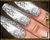 D# Silver Glitter Nails