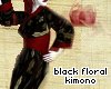 black floral kimono