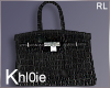 K black leather bag