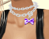 Purple bow collar/choker