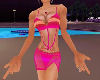 (IMR)Bikini w/skirt pink