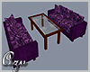 3 Pc Purple Sofa Set