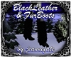 Black Leather Fur Boots
