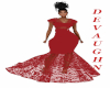 Dk RED SATIN & LACE GOWN