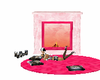 pink wolf fireplace