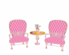 pink n gold chair coffee