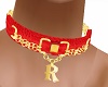 Choker red leather R
