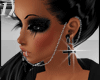 black cross ear rings