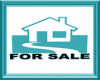 For Sale Sign in Teal