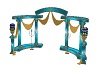 blue and gold arch