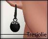 tj:. Black Ball Earrings