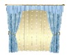 curtains blue gold