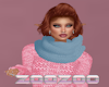 Blue knit scarf