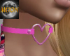 choker with heart pink