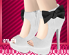kawaii white black heels