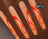 q! orange flame nails