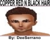 COPPER RED N BLACK HAIR 