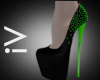 IVI Black and Green Heel