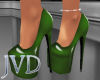 JVD Shiny Green Heels