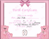 Tori birth certificate