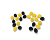 yellow and black ballons