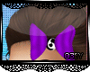 [03EY] Kids Cow Bow Purp
